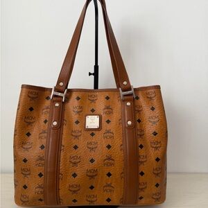 MCM Cognac Visetos Tote Bag